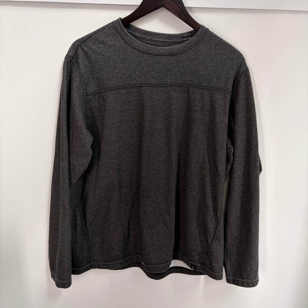 Nike ACG Long Sleeve Shirt Men's Large Med Charcoal Gray Dri-Fit Crew Neck Top